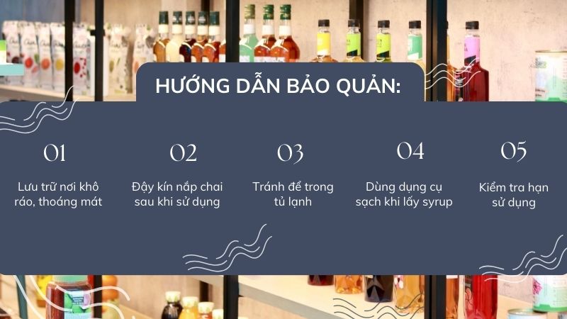 Hướng dẫn bảo quản syrup Giffard